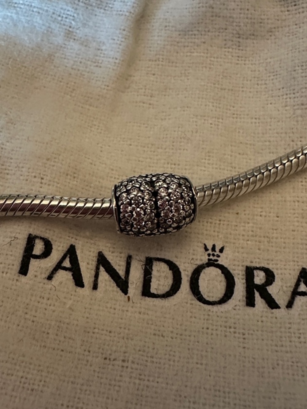 Pandora Silver Pave Heart Charm - Picture 2 of 6